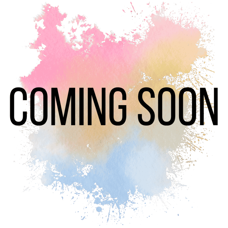 Text "COMING SOON" in bold auf einem bunten, pastellartigen Hintergrund.