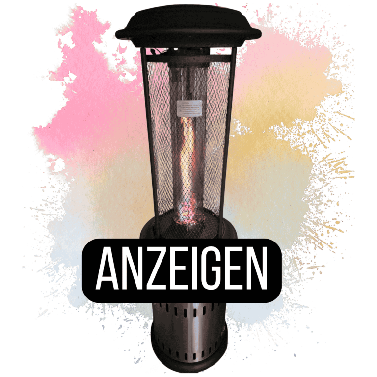 Laterne mit buntem Hintergrund und dem Wort "ANZEIGEN" in großer Schrift.